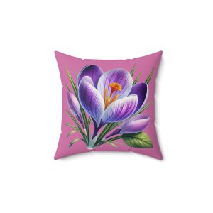 Vibrant Floral Spun Polyester Square Pillow | Decorative Home Accent