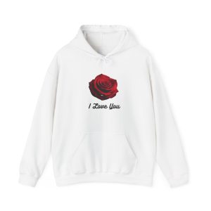 Romantic Rose Hooded Sweatshirt - Cozy Gift for Valentine's Day, Anniversary, Birthday, Love Sweatshirt, Floral Love Hoodie