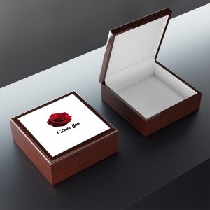 Elegant Rose Jewelry Box - 'I Love You' Design