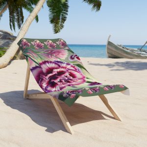 Floral Beach Towel for Summer Fun, Ideal for Beach Days, Pool Parties, Picnics, and Gifts, Vibrant Carnation Design