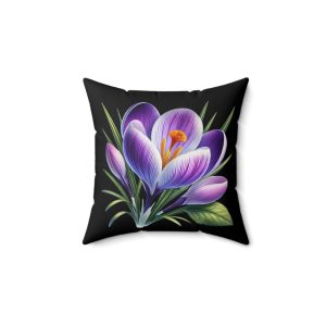 Elegant Floral Cushion - Vibrant Crocus Design for Home Décor