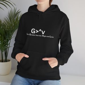 God is Greater than the Highs and Lows Hooded Sweatshirt, Cozy Unisex Hoodie, Inspirational Hoodie, Faith Sweatshirt, Spiritual Gift
