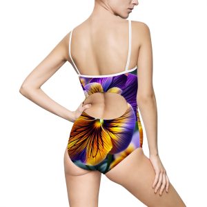 Vibrant Floral Women's One-Piece Swimsuit, Beachwear, Swimwear, Summer Fashion, Floral Print Swim